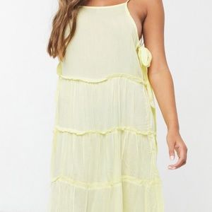 Long Flowy Yellow Maxi Beach Dress Coverup